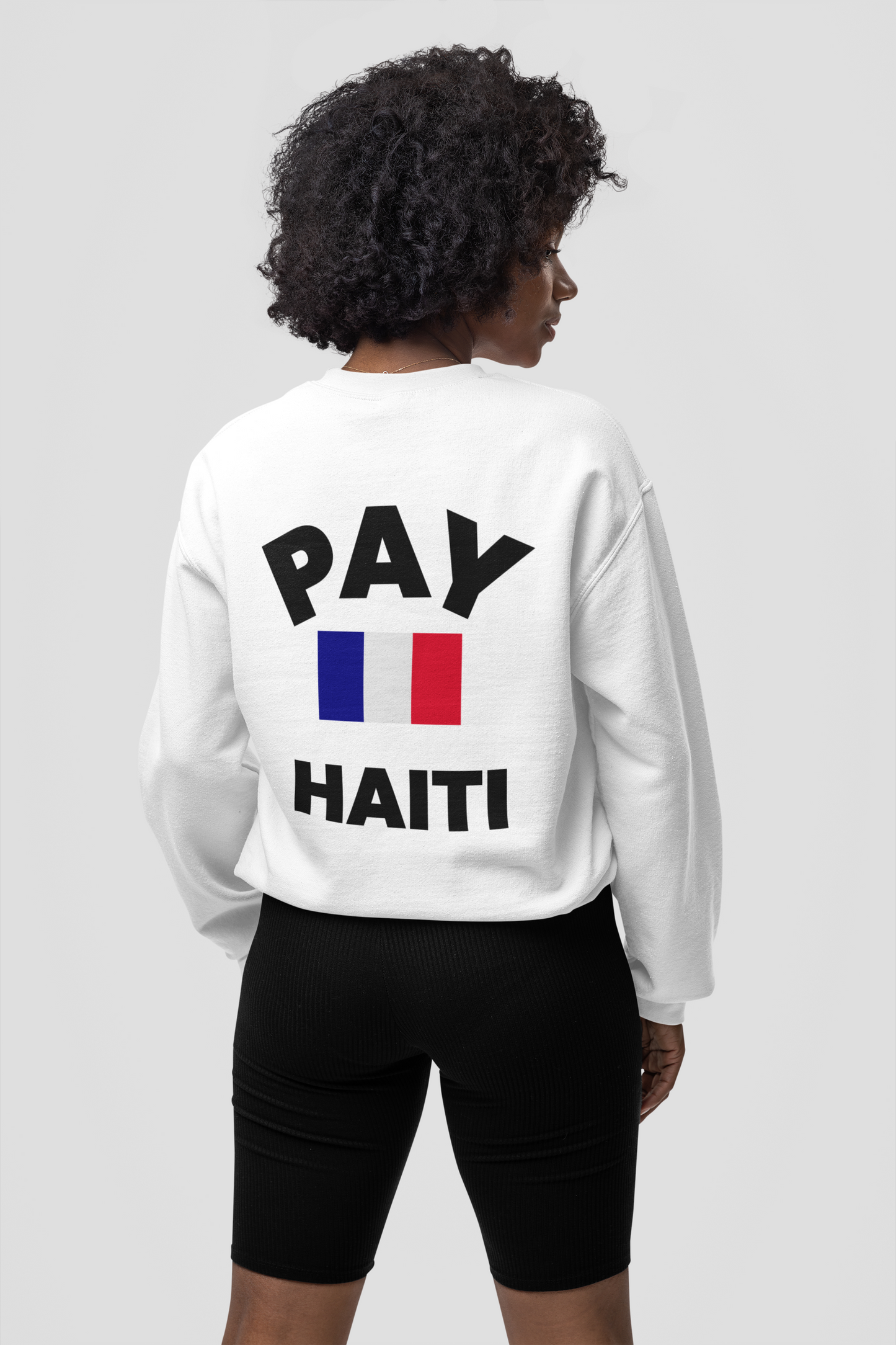 Pay Haiti White Crewneck Sweatshirt