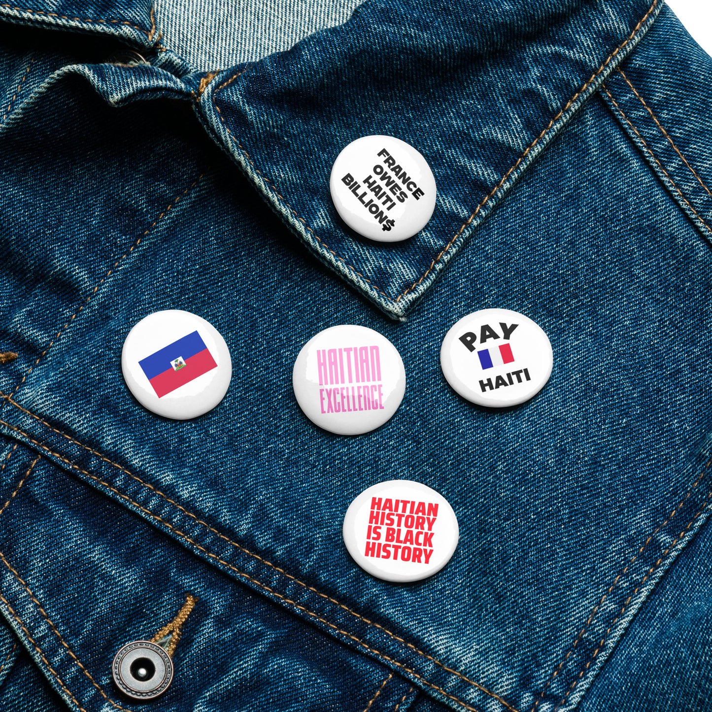 Haitian Pride Set of 5 buttons