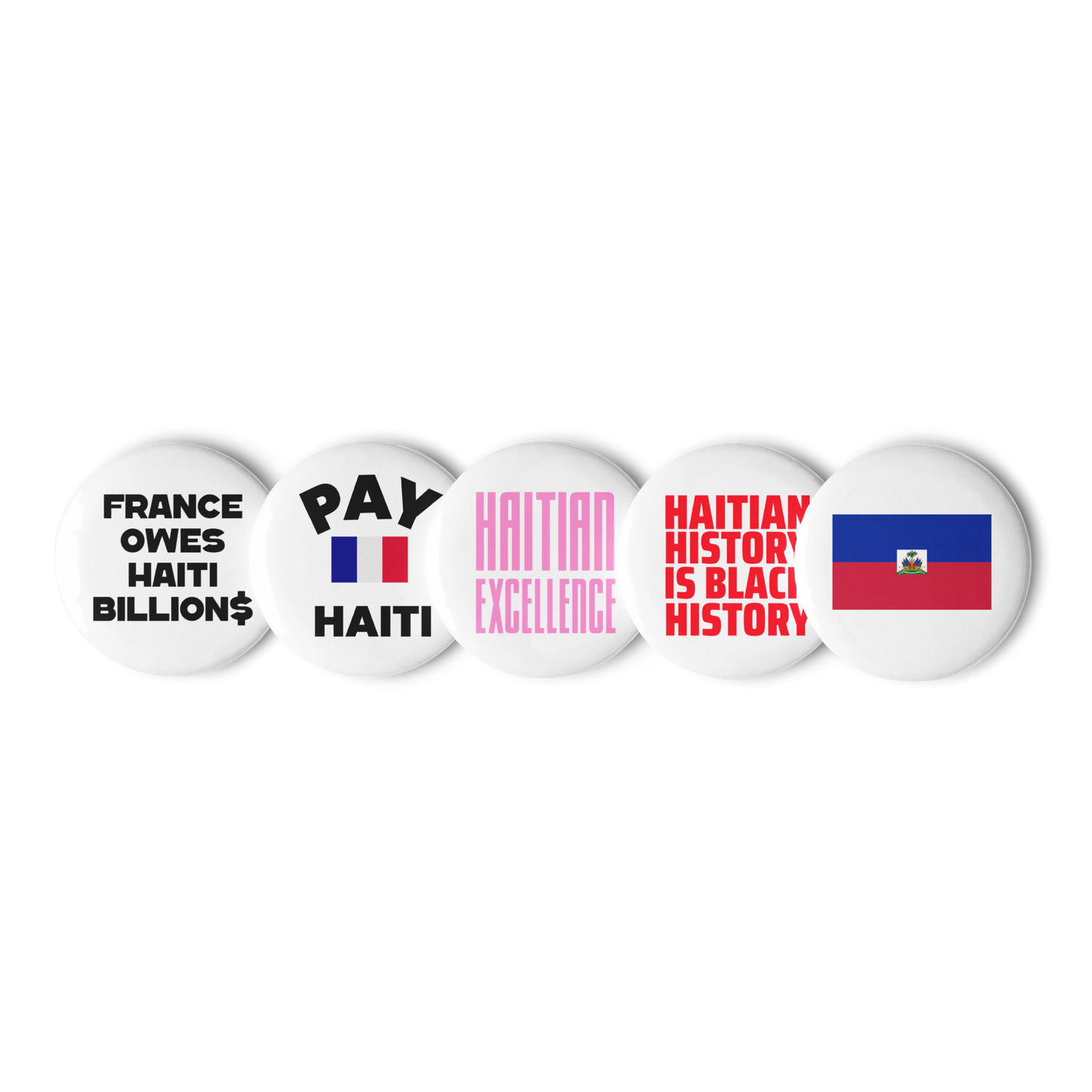 Haitian Pride Set of 5 buttons