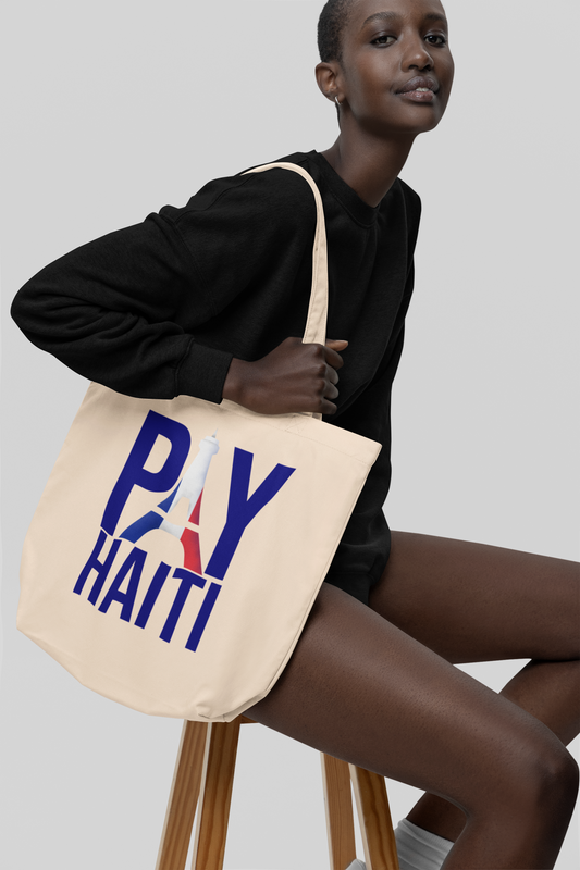 Pay Haiti Eiffel Tower Large Organic Tote Bag