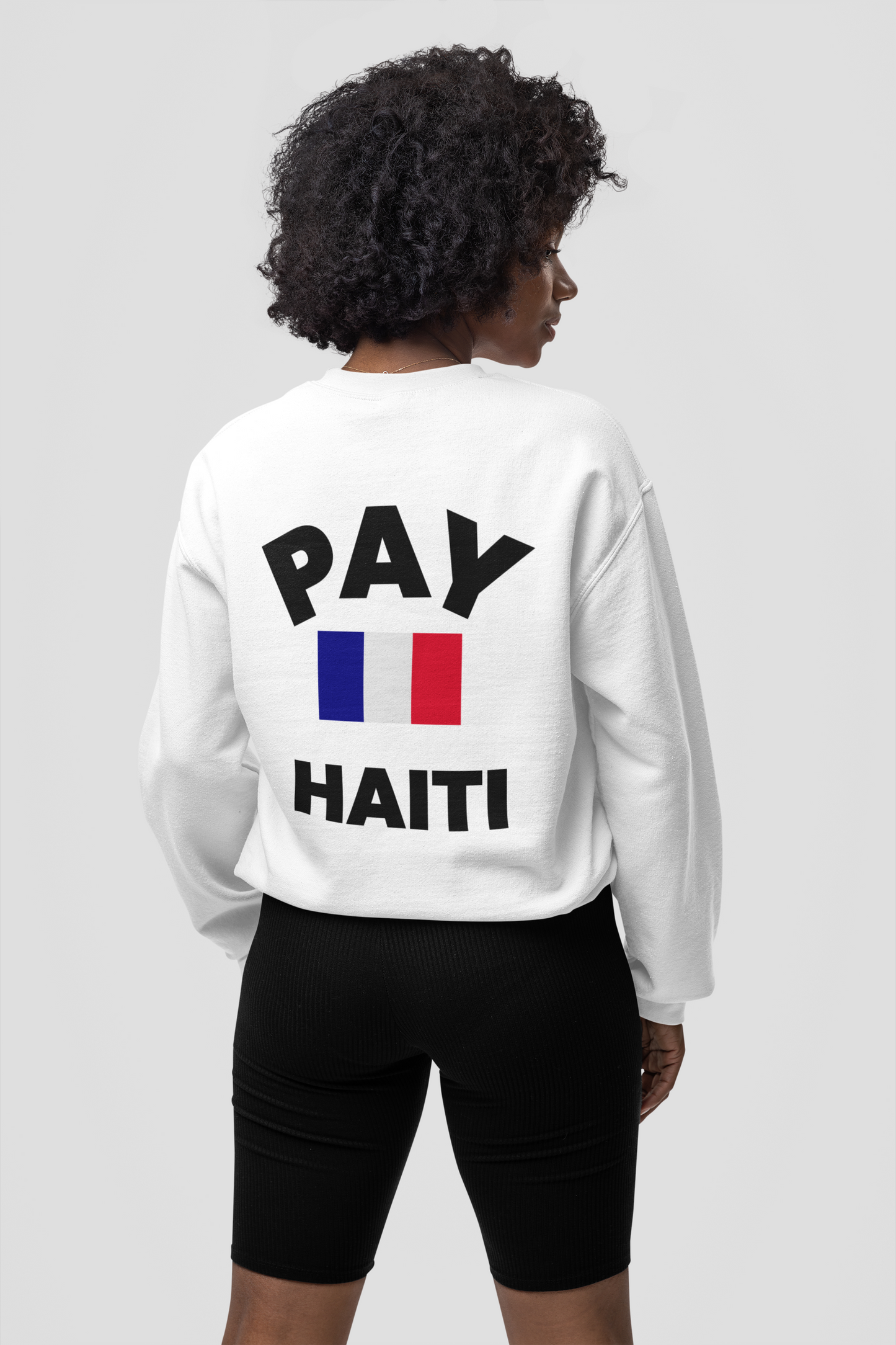 Pre Order - Pay Haiti White Crewneck Sweatshirt