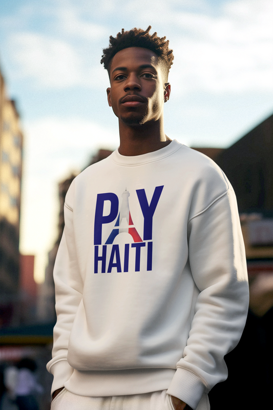 Pre Order - Pay Haiti Effile Tower White Crewneck Sweatshirt
