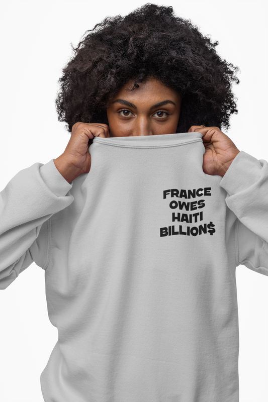 Pay Haiti Grey Crewneck Sweatshirt- Front Only Design