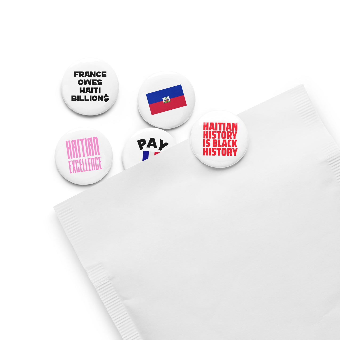Haitian Pride Set of 5 buttons