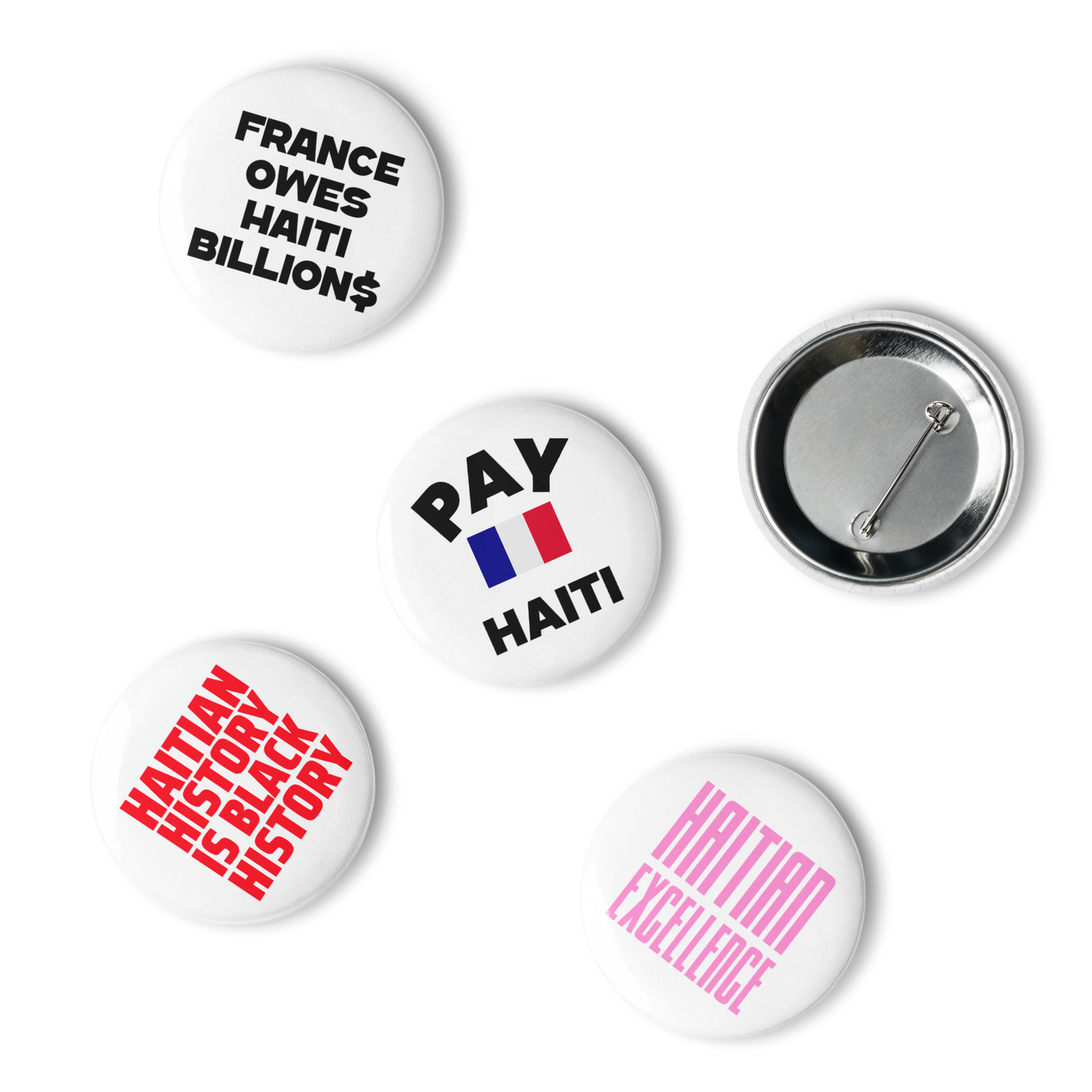 Haitian Pride Set of 5 buttons