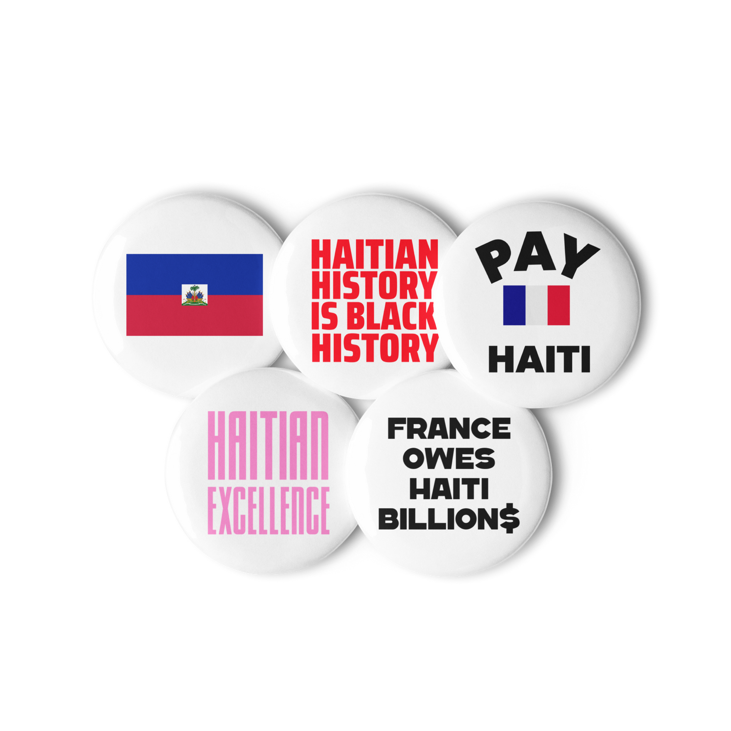 Haitian Pride Set of 5 buttons