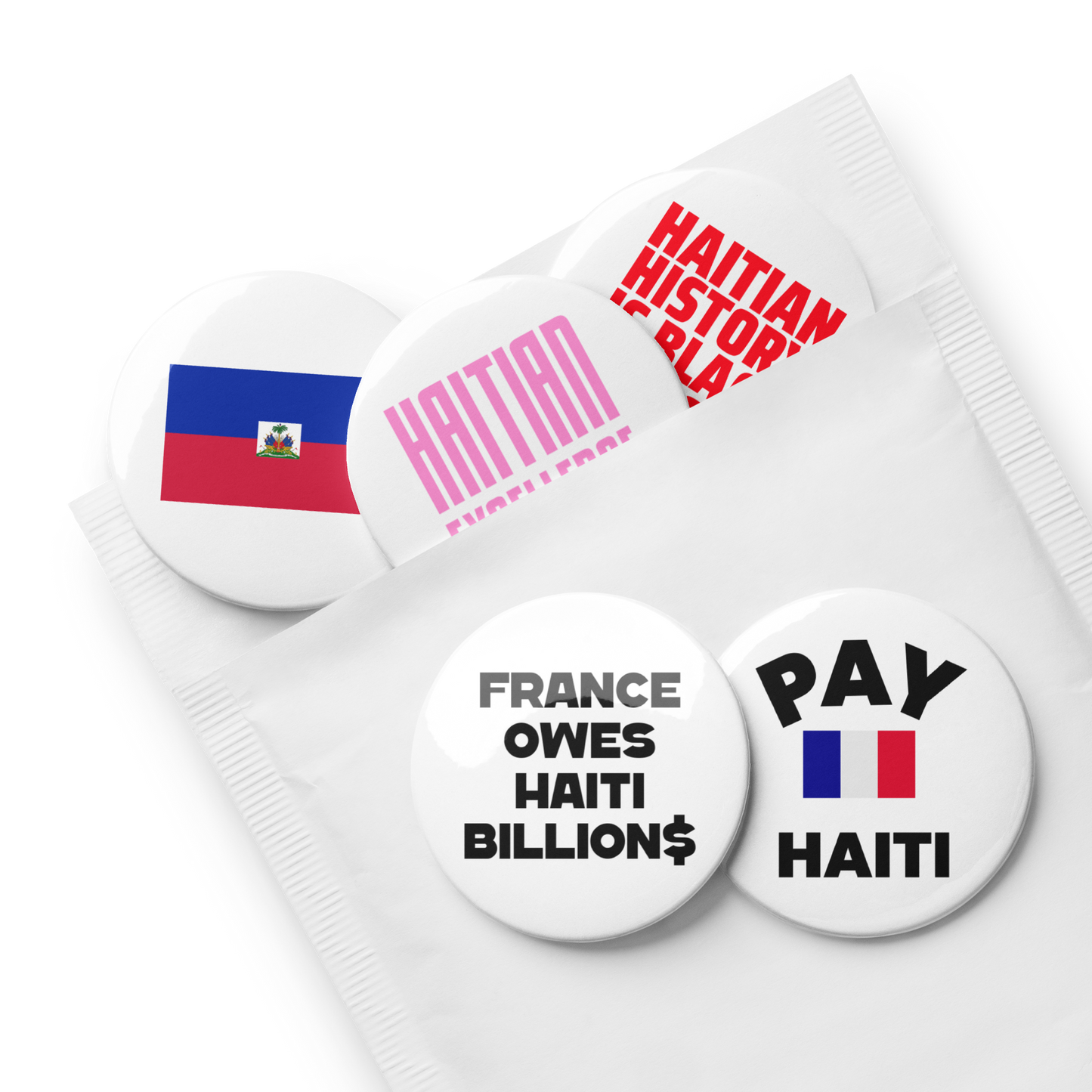 Haitian Pride Set of 5 buttons