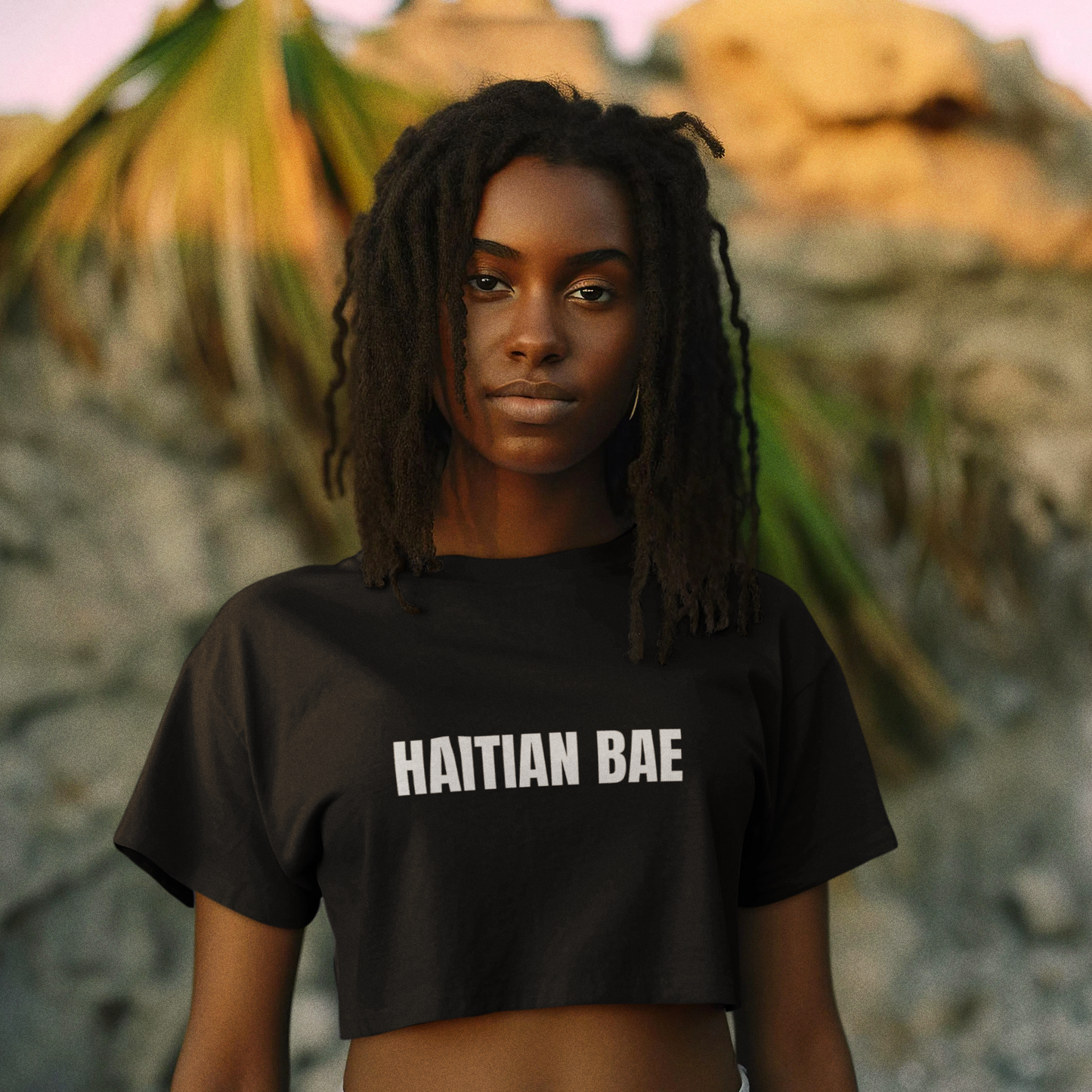 Haitian Bae Bold Signature Cropped Tee
